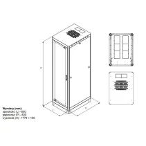 Szafa stojąca rack 19 38U 600x800 drzwi szklane cokół