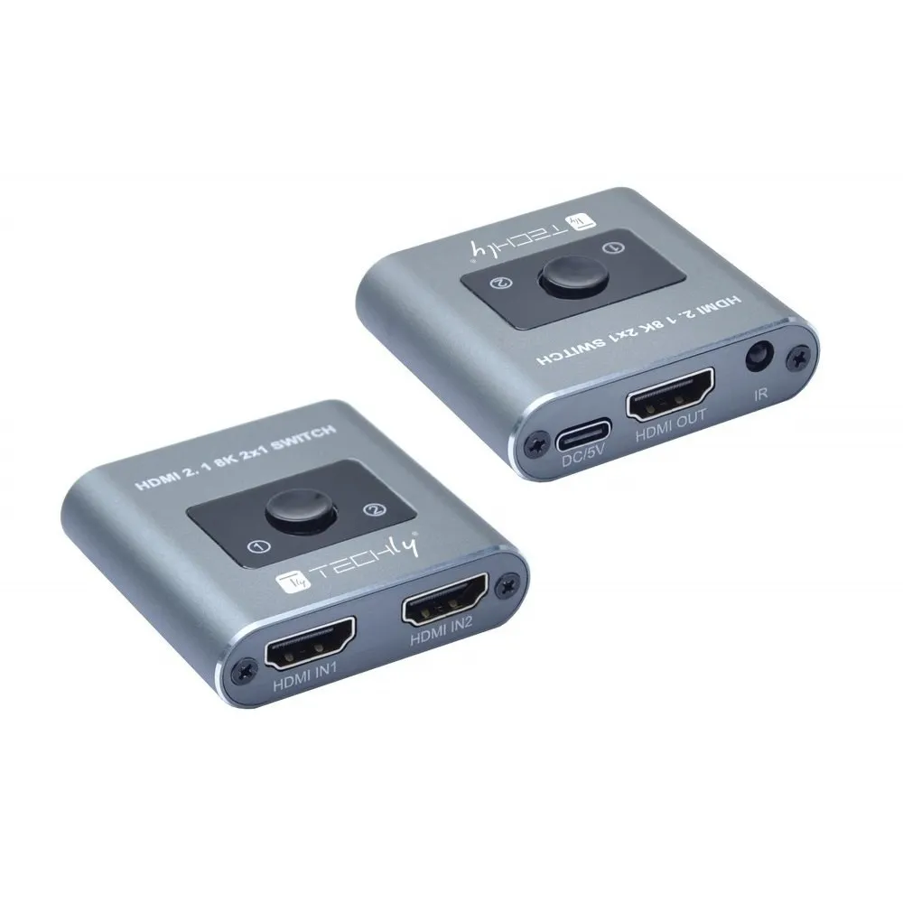 Techly 365504 Switch HDMI 2x1 8K*60Hz z pilotem IR