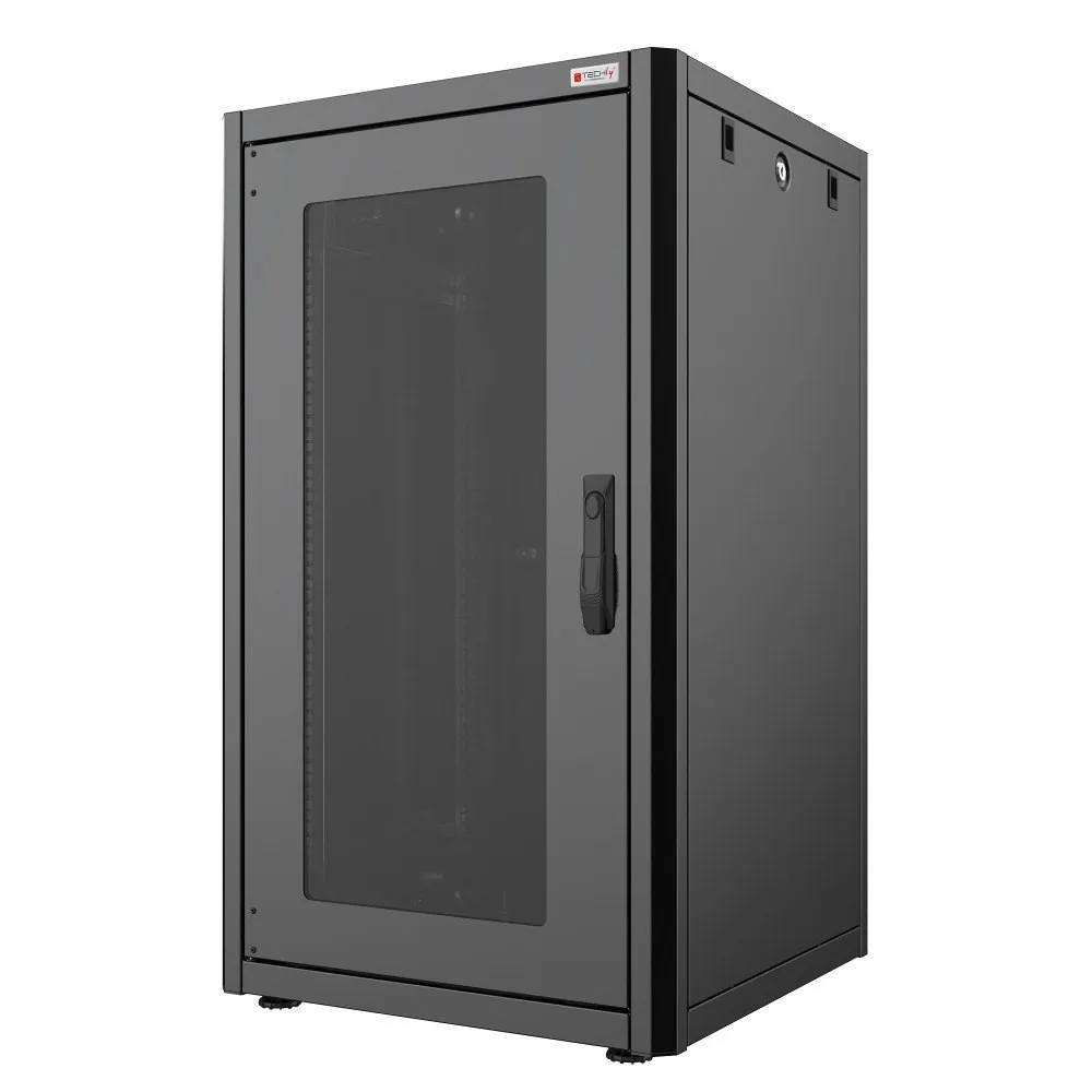 Szafa stojąca rack 19 32U 600x800 drzwi szklane