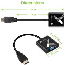 Adapter HDMI na VGA D-Sub 1920x1200 M/F