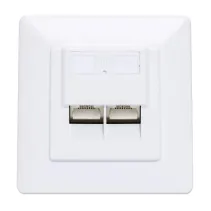 Gniazdo podtynkowe 2x RJ45 Cat6 STP białe