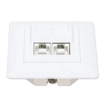 Gniazdo podtynkowe 2x RJ45 Cat6 STP białe
