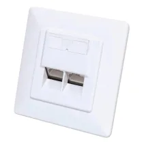 Gniazdo podtynkowe 2x RJ45 Cat6a STP białe