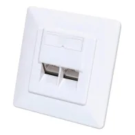 Gniazdo podtynkowe 2x RJ45 Cat6a STP białe