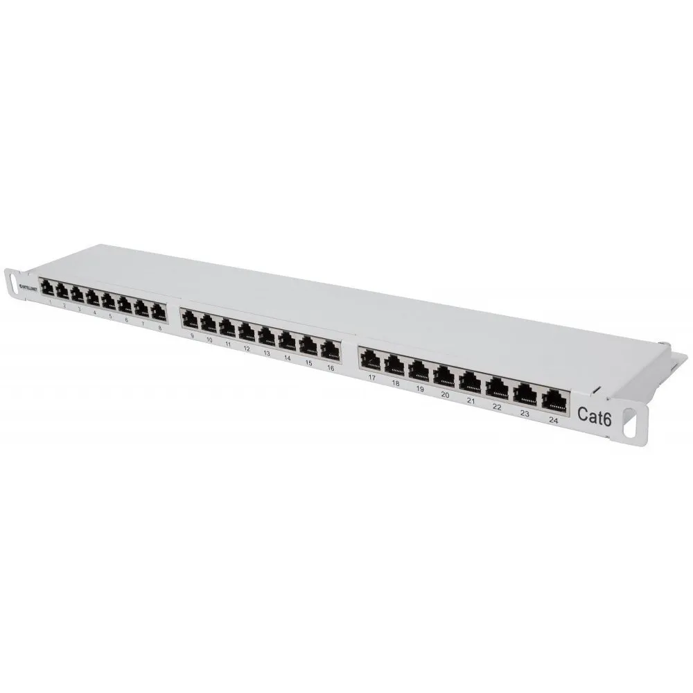 Patch panel 24P C6 0,5U szary