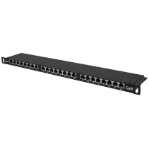 Patch panel 24P C6 0,5U czarny