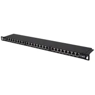 Patch panel 24P C6 0,5U czarny
