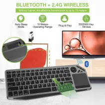 Klawiatura bezprzewodowa Bluetooth 2.4GHz USB touchpad LED