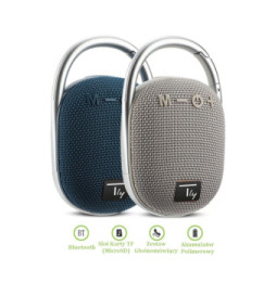Głośnik Bluetooth 5.3, 5W, TWS, LED, USB MicroSD MP3, szary