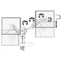 Manhattan 461597 Gazowy uchwyt na dwa monitory 17-32" - B2B Netinet