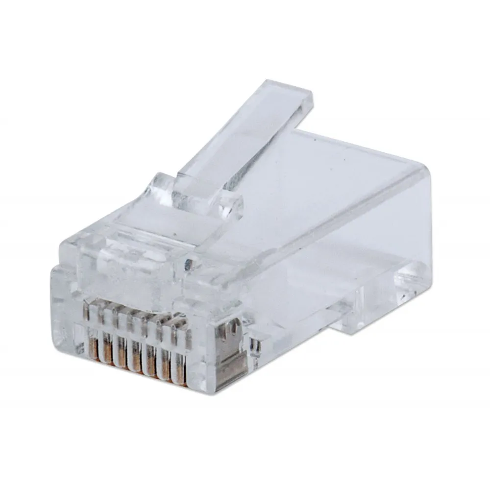 Wtyk RJ45 8P/8C Cat6 UTP, linka/drut, przelotowy, 100 szt