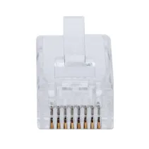 Wtyk RJ45 8P/8C Cat6 UTP, linka/drut, przelotowy, 100 szt