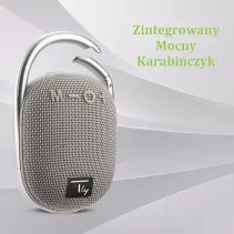 Głośnik Bluetooth 5.3, 5W, TWS, LED, USB MicroSD MP3, szary