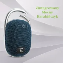 Głośnik Bluetooth 5.3, 5W TWS, LED USB MicroSD MP3 niebieski