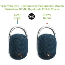 Głośnik Bluetooth 5.3, 5W TWS, LED USB MicroSD MP3 niebieski