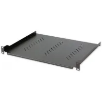 Półka 1U 305mm rack 19, 2 pkt mocowania, perforowana czarna