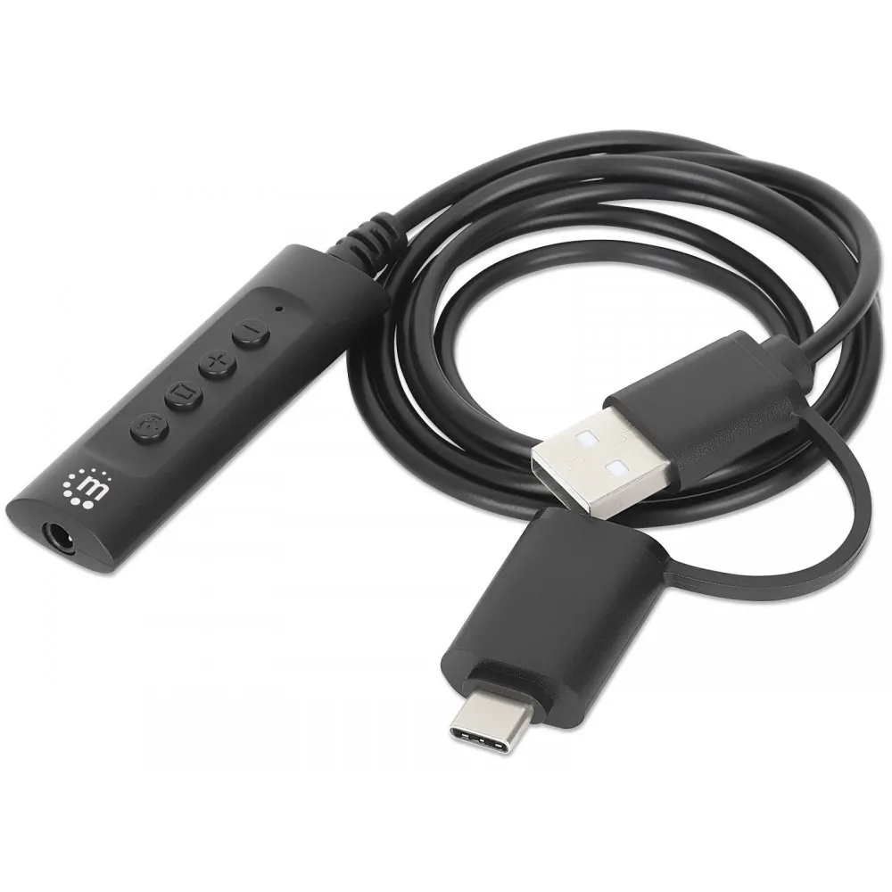 Adapter karta dźwiękowa USB-C/USB-A na Jack 3.5mm TRRS M/F