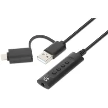 Adapter karta dźwiękowa USB-C/USB-A na Jack 3.5mm TRRS M/F