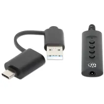 Adapter karta dźwiękowa USB-C/USB-A na Jack 3.5mm TRRS M/F