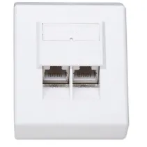 Gniazdo natynkowe 2xRJ45 Cat6 FTP białe