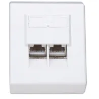 Gniazdo natynkowe 2xRJ45 Cat6 FTP białe