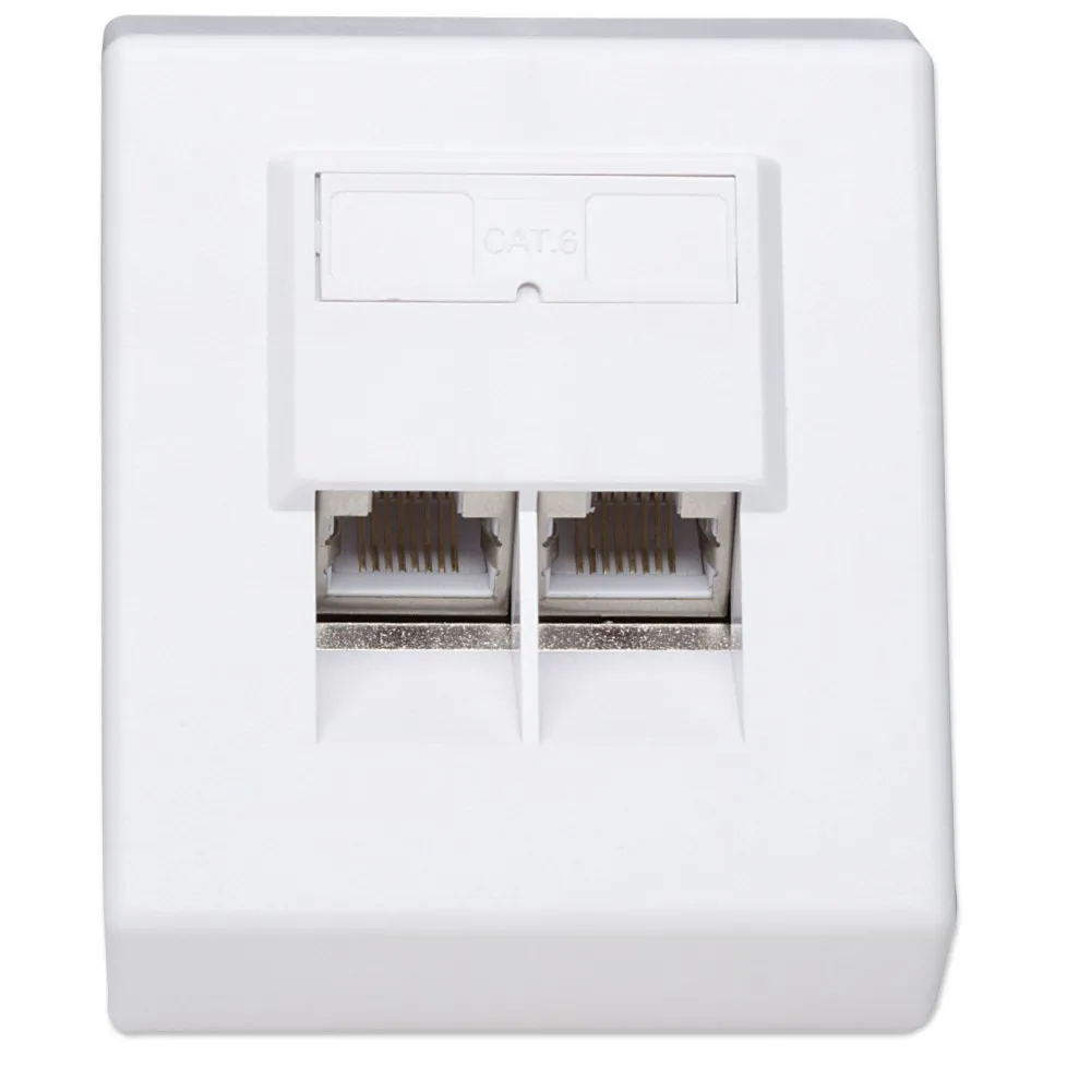 Gniazdo natynkowe 2xRJ45 Cat6 FTP białe