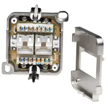 Gniazdo natynkowe 2xRJ45 Cat6 FTP białe