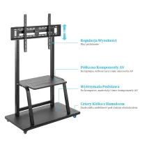 Manhattan 462334 Stojak mobilny TV 37-100" z półkami - B2B Netinet