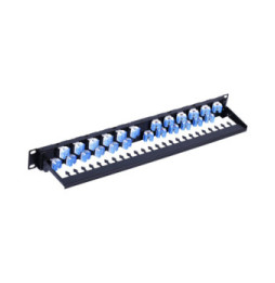 Patch panel 24x Keystone RJ45 Cat6a UTP, 1U, porty ukośne
