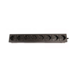 Listwa Rack 19 1.5U, 8x gniazdo UNEL tył, 8x wyłącznik przód
