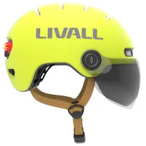 Kask Livall L23 żółty 54-58cm z szybką ochronną LED/SOS
