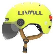 Kask Livall L23 żółty 58-62cm z szybką ochronną LED/SOS