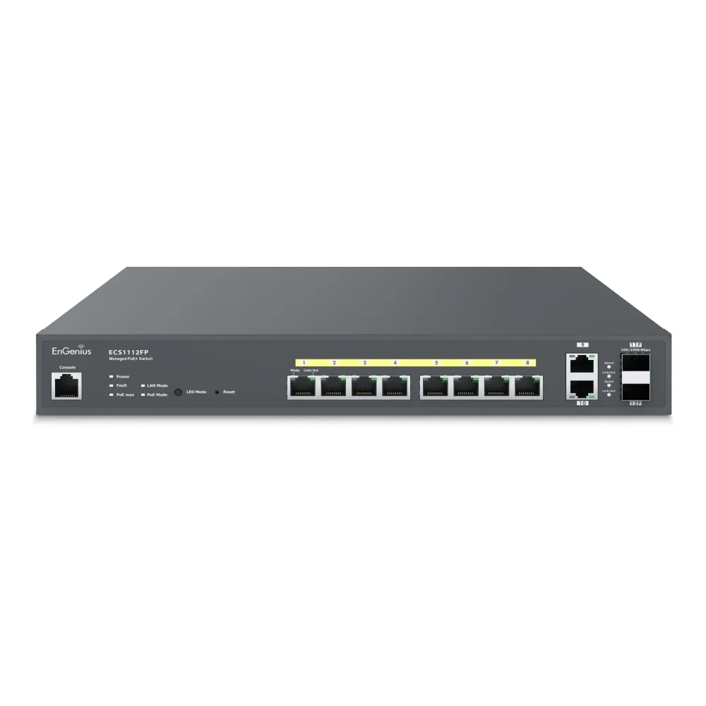 Switch zarządzalny 8x RJ45 Gigabit PoE+130W, 2x Uplink, EnGenius Cloud