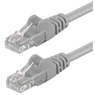 Patchcord Cat6 UTP 0,3m 100% CU szary