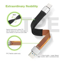 Techly 367911 Kabel USB 3.2 Gen2 Typ-C/A 12cm Płaski FPC