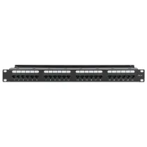 Patch Panel 24x RJ45 Cat6 UTP ze wspornikiem do kabli