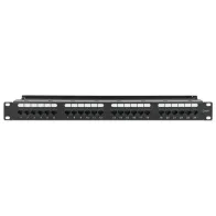 Patch Panel 24x RJ45 Cat6 UTP ze wspornikiem do kabli