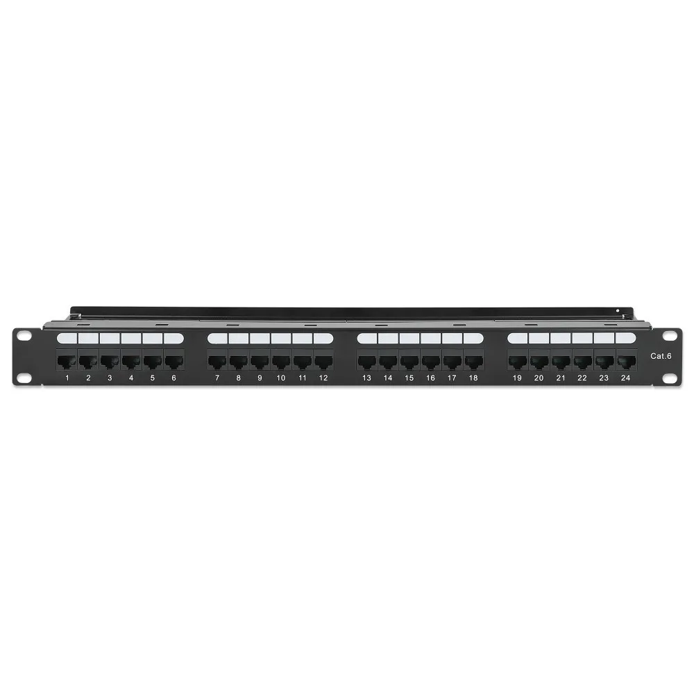 Patch Panel 24x RJ45 Cat6 UTP ze wspornikiem do kabli