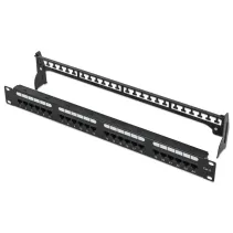 Patch Panel 24x RJ45 Cat6 UTP ze wspornikiem do kabli