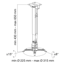Techly 102369 Uchwyt 2w1 sufitowy ścienny do projektora - B2B Netinet
