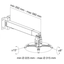 Techly 102369 Uchwyt 2w1 sufitowy ścienny do projektora - B2B Netinet