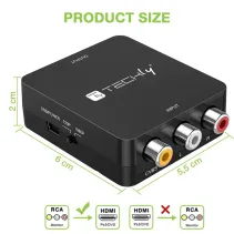 Techly 368475 Konwerter CVBS AV 3x RCA na HDMI 1080p