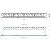Patch Panel 24p Keystone UTP z 4 wyjmowanymi sekcjami po 6 portów