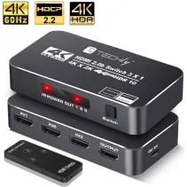 Techly 367171 Switch 3x1 HDMI 4K*60Hz z pilotem - B2B Netinet