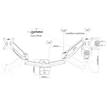 Manhattan 461627 Wieszak 2x LED/LCD 17-32" gazowy - B2B Netinet