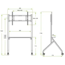 Techly ICA-TR53MB Stojak mobilny TV 55-86" z półką AV - B2B Netinet