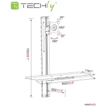 Techly 028276 Uchwyt ścienny do LCD 15-27" z półką - B2B Netinet