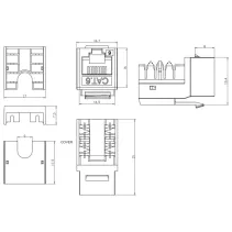 Zestaw 24 modułów Keystone Cat6 UTP z narzędziem zaciskowym