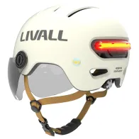 Kask Livall L23 biały 54-58cm z szybką ochronną LED/SOS - B2B Netinet
