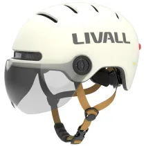 Kask Livall L23 biały 54-58cm z szybką ochronną LED/SOS - B2B Netinet